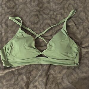 Green Wireless Bralette with Cross-Back Straps